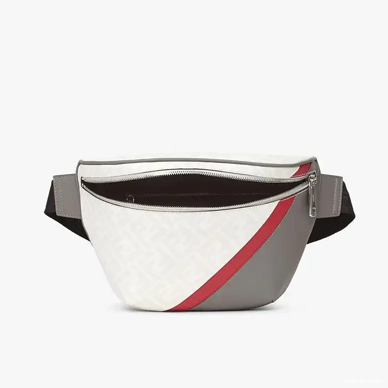 Cheap In Bag Motif Belt Red Fendi FF Fabric White 0324 HOT SALE